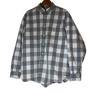 Men's Cremieux Grey & White Plaid Button Down Shirt